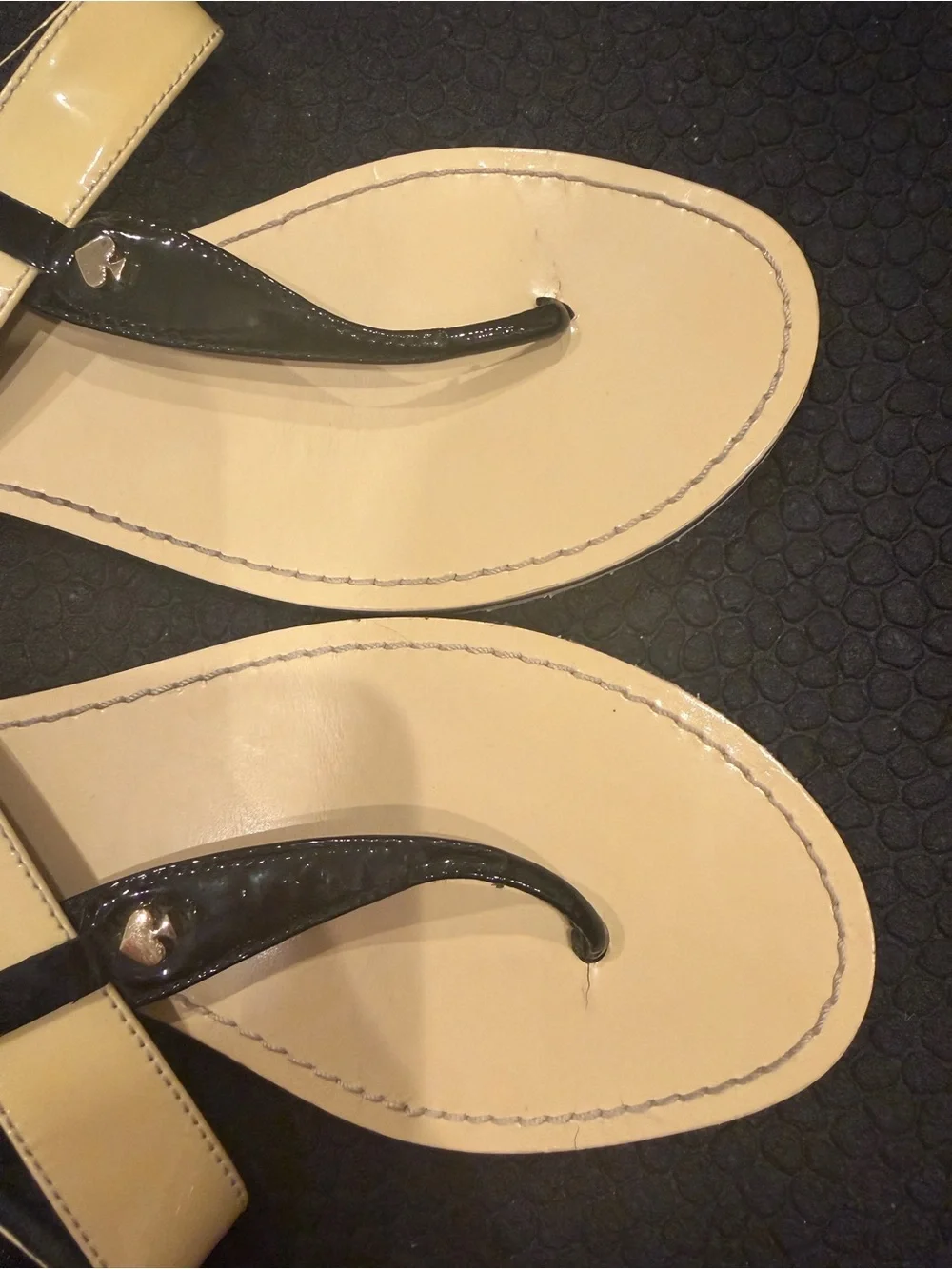 kate spade Yellow and Black Leather Slide Sandals
